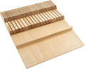 Rev-A-Shelf Dual Row Trim-to-Custom Fit Knife Block Drawer Organizer with Storage Holder for Kitchen Utensils, 55 Slot Cutlery Tray, Wood, 4WDKB-1
