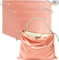 10Pcs Dust Bags for Handbags and Purses,Silk Dust Cover Storage Bag | Drawstring Purse Dust Bag Organizer,Travel Storage Pouch for Handbag Purse Shoes Boots,3 Sizes(Pink)