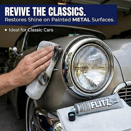 Flitz Metal Polish Paste - 1.76oz USA-Made Polish for Solid Chrome, Stainless Steel, & Aluminum - Non-Abrasive for Light Oxidation - Requires Manual Buffing - Not for Plated/Coated Surfaces (6 Pack)