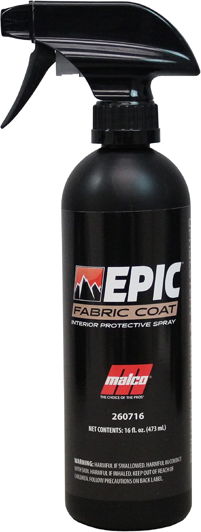 Malco Epic Fabric Coat – Advanced Fabric Protection/Protects Cloth Seats and Carpets/Prevents Interior Staining of Vehicle Surfaces / 16 oz. (260716)