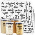 Talented Kitchen Pantry Labels for Food Containers - 157-Piece, Black Script Vinyl - Jar & Bin Labels & Food Storage Organization Stickers