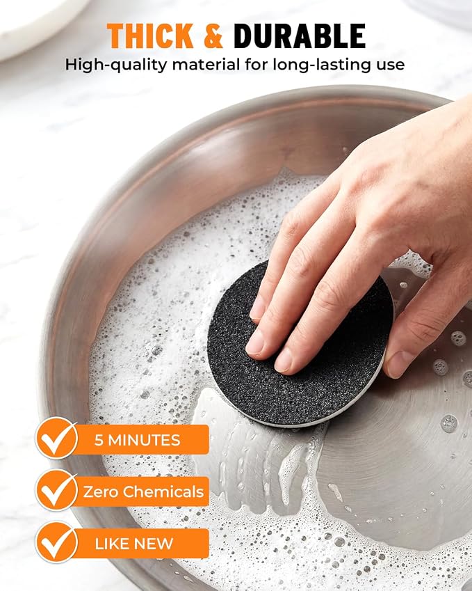 4-Pack Stainless Steel Sponge Suitable for Stainless Steel Surfaces Zero Chemicals Emery Sponges Long-Lasting for Heavy Duty Burnt-On Stain Removal