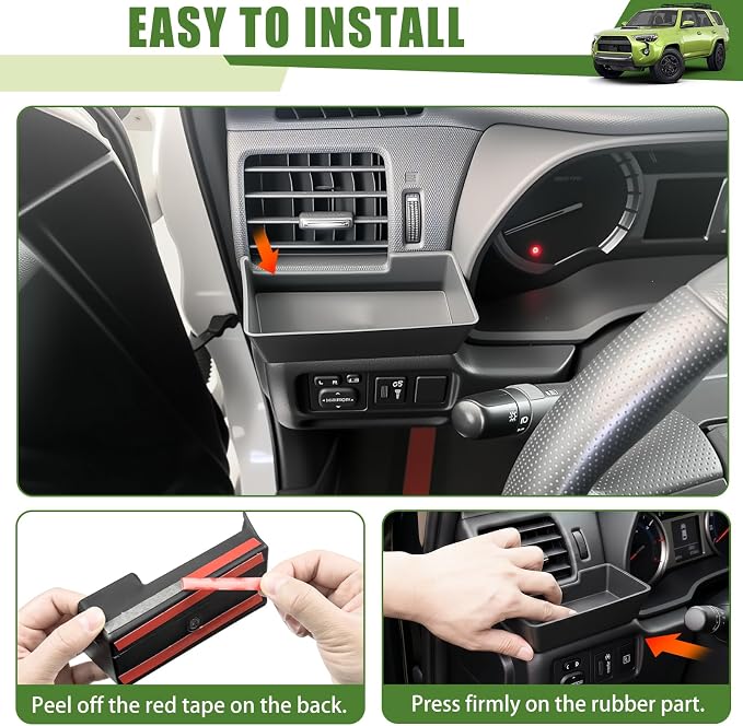 Air Vent Organizer for 2014-2024 Toyota 4Runner Driver Side Air Vent Extra Storage Tray Center Console Box for 14-24 4 Runner Interior Accessories(Fit 14-24/Air Vent Organizer)