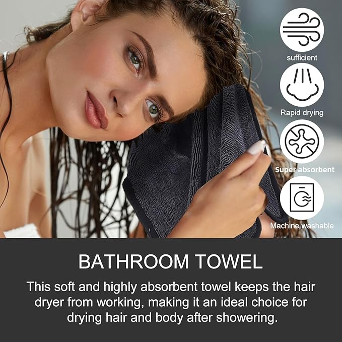 Longzhuo Shower Cleaning Cloths, 3pcs Drying Towel Super Absorbent Microfiber Bath Towels, Microfiber Cleaning Cloth for Windows, Bathroom, Car Home Office