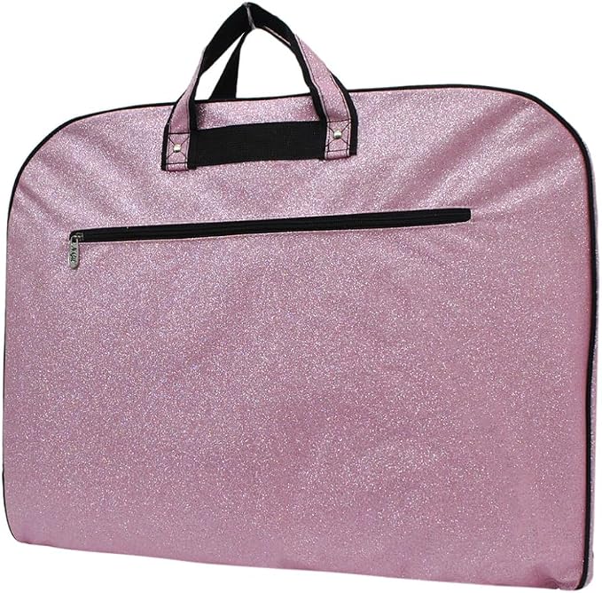 NGIL Glitter Travel Hanging Garment Bag (Glitter-Pink) | Garment Bag for Girls, Cheer Travel Bag, Dance Competition Bag, Cheer Dance Competition, Beauty Pageant