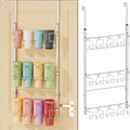 SWTYMIKI 3-Tier Water Bottle Organizer – Over the Door Stanley Cup Holder, Cup Organizer for Door or Wall Mount Option, Stanley Accessories for Pantry, Dorm, Office, RV Use, Silver