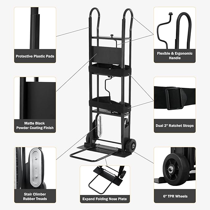 Olympia Tools 800 Lb Appliance Hand Truck with Easy-to-use Belt Tightener for transport Large Appliances and Furniture