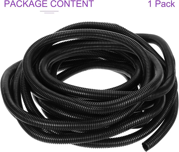 DMiotech 50ft Wire Loom Split Tubing 1 1/4 Inch(31.8 Mm) ID, Cord Protectors from Pet Flexible Conduit Cable Management for Office, Home, Garden, Black