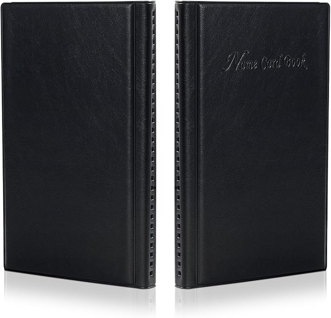 Business Card Holder Organizer Book - PU Leather, 2 Pack Total For 600 Business Cards