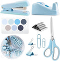 Blue Office Supplies for Kids, Desk Accessories for Kids, Stapler and Tape Dispenser Set for Women, Blue Office Accessories Gift for Women, Boss Lady, Office Lady, Coworkers, Office Clerks, Kids