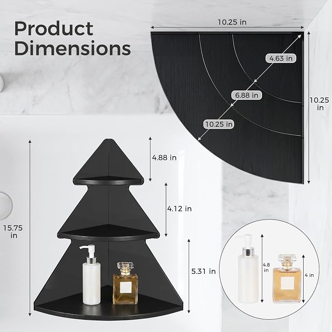 Bathroom Counter Organizer,Bathroom Organizers and Storage,Vanity Organizer | 3 Tier Corner Bathroom Counter,Bathroom Sink Organizer,Makeup Organizer,Bathroom Countertop Organizer,Perfume Organizer