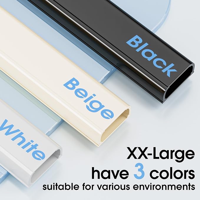 47in XX-Large Beige Cord Hider Wall Mounted TV, Pre-drilled Cord Cover, Wire Hiders for TV on Wall, Paintable Cable Cover, W2.36in H0.75in