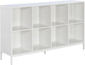 OSP Home Furnishings Ace Contemporary Modern Storage Bookcase with Shelves, 2- Shelves, 8 Cubes, White Finish
