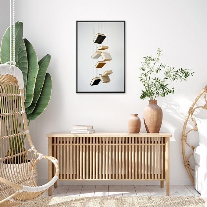 Minimalist Book Art Aesthetic Poster Canvas Wall Art Decoration Living Room Home Decor Bedroom Decoration Poster black framed24x36inch
