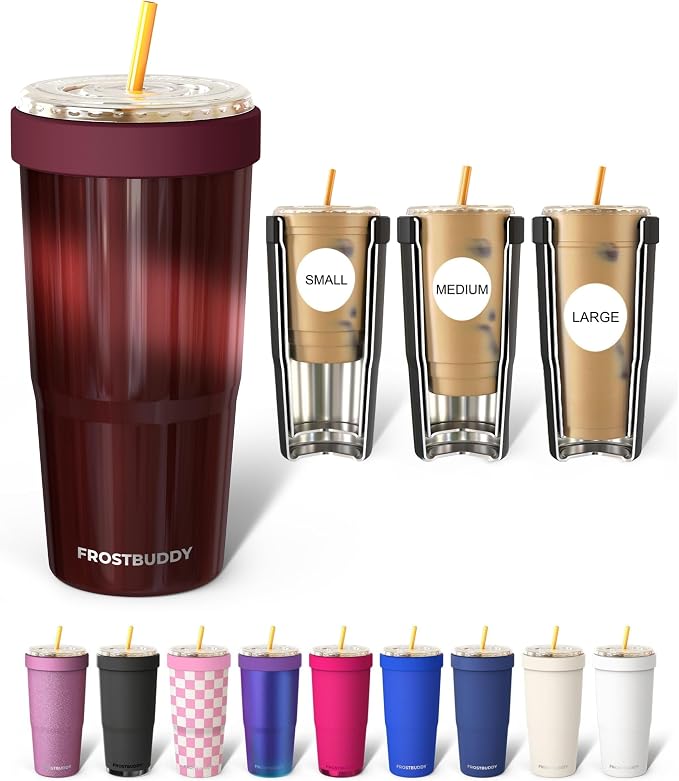 Frost Buddy Togo Buddy 30oz Tumbler - Insulated Stainless Steel (Cinnamon) | Double-wall vacuum insulated | Spill-proof flip lid | 18/8 premium stainless steel | Cup-holder friendly