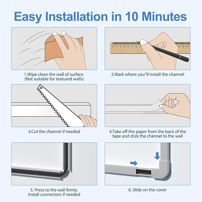 Yecaye Cord Hider, 113in Grey Cord Covers for Wires on Wall, One-Cord Cord Organizer, Easy Install Cable Management Kit, Wire Cover Home Office, W0.59in H0.4in, Grey