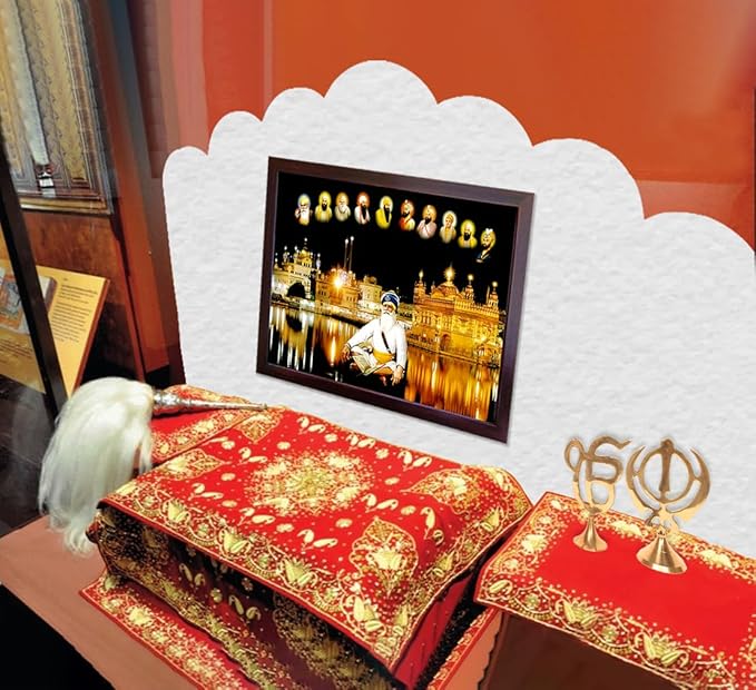 Lord Sikh Guru poster print with frame for Home Decor and Gifting Purpose (229-70)
