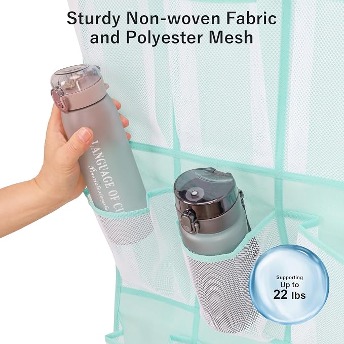F-color Over the Door Organizer for Cruise - 16-Pocket Hanging Organizer | Tool-Free Mount with 4 Metal Hooks, See-Through Mesh Pockets, Lightweight & Foldable, Space-Saving for Travel and Daily Use