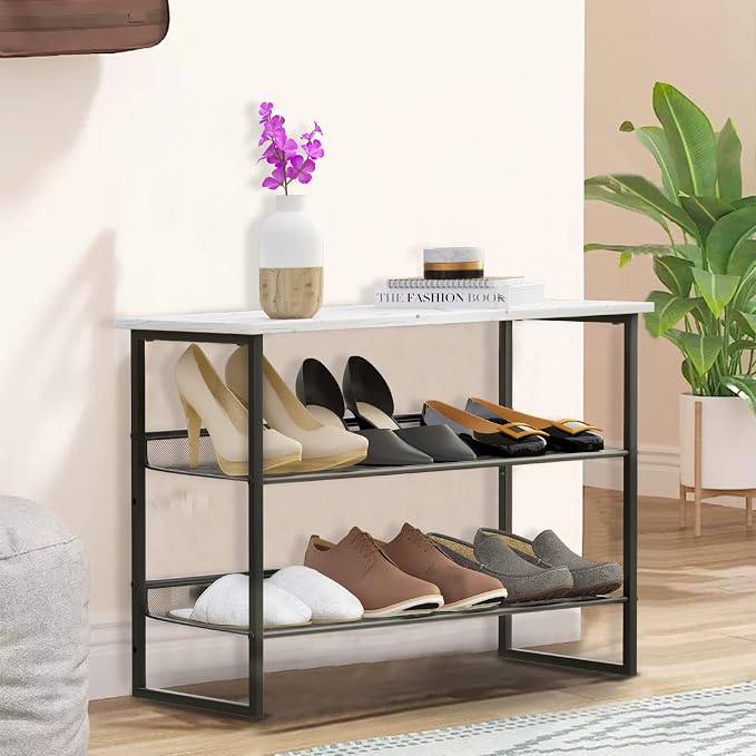 Garden 4 you Shoe Rack for Entryway Closet, Metal Mesh Shoe Organizer | Adjustable