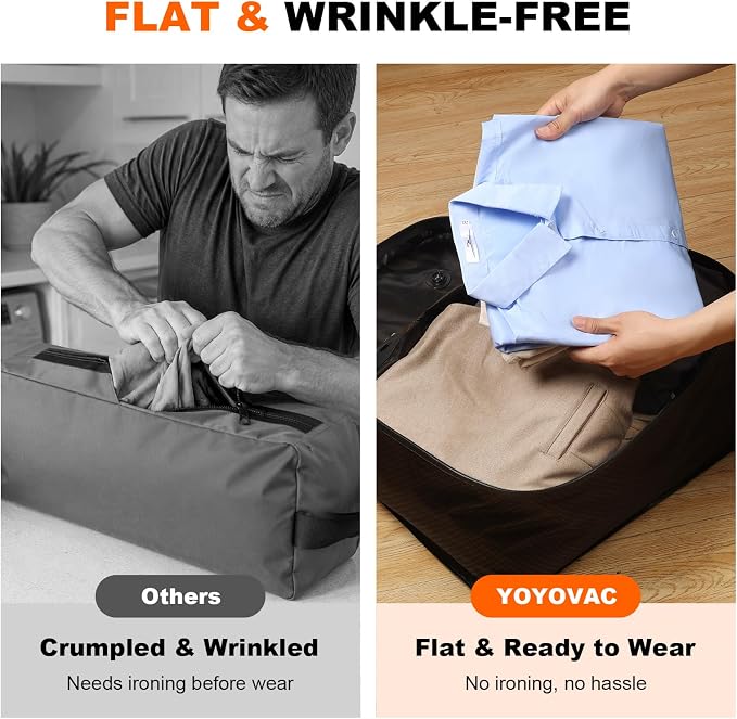 43L Max Capacity Vacuum Compression Bag with Wireless Pump - Space Saver Bag for Travel Luggage, No Checked Baggage, IP68, Reusable, Fits 20/24/28 Inch Suitcases (No Tracker)
