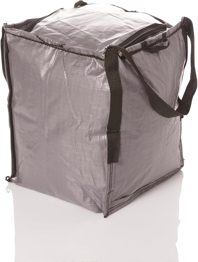 DURASACK Heavy Duty Storage Tote Bag with Zipper Top 22-Gallon Rugged Woven Polypropylene Moving Bag, Reusable Self-Standing Design, Holds up to 500 Pounds, Single, Gray (Pack of 10)