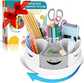 MeCids Art Supply Organizer Rotating Desk Organizer Pen Holder (10 IN) | 360 Rotating Storage Organizer Desk Organizers Pen Holder Lazy Susan Caddy with Removable Bins for Home School Art Supply
