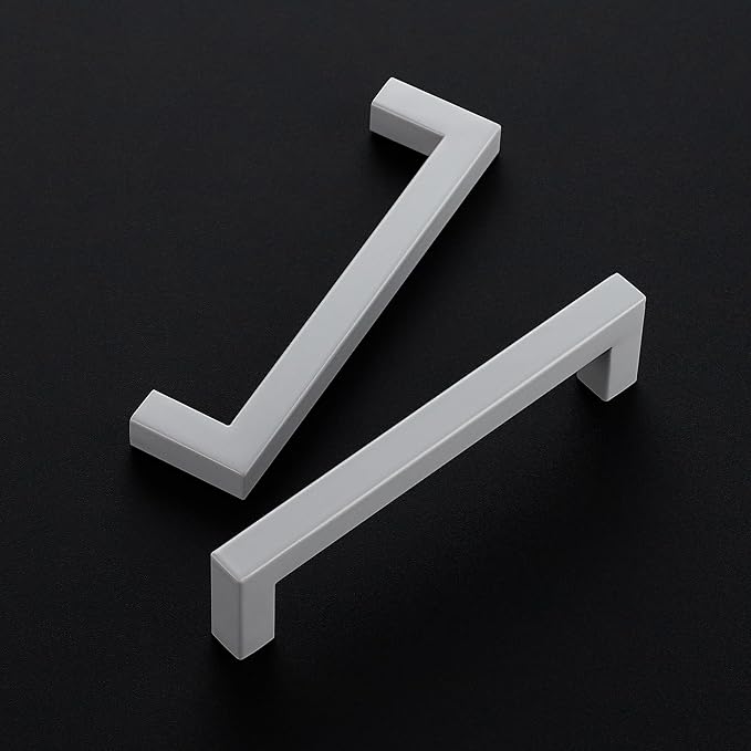 Ravinte Grey Square Cabinet Handles Drawer Pulls,5 Inch,55 Pack | Screws Included, Stainless Steel, Square Bar Grip, Easy Install, Kitchen Cabinet Hardware, For Cupboards, Drawers, Dressers