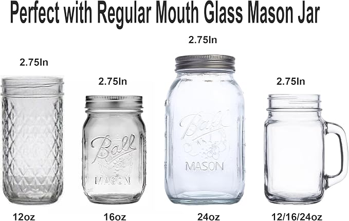 Mason Jar Foaming Soap Dispenser Pump fit Regular Mouth,Rust Proof Stainless Steel Lid and BPA Free Plastic Foam Soap Pump-Hotel Bathroom Accessories