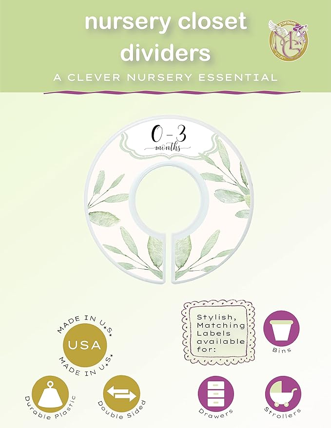 Baby Girl Clothes Dividers Nursery Closet Dividers Closet Organizers Botanical