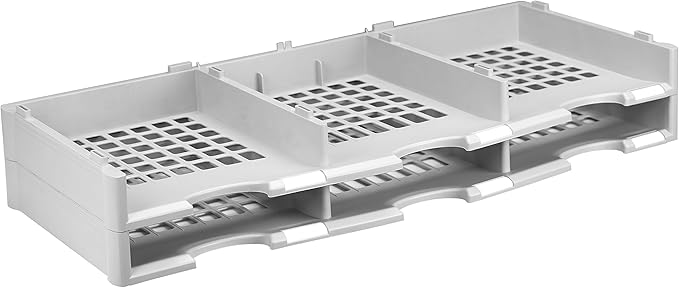 Storex 12-Compartment Literature Organizer/Document Sorter, Grey (61601U01C)