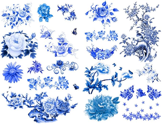 Seasonstorm Blue Flowers Vintage Aesthetic Happy Planner Diary Journal Stationery Scrapbooking Stickers Travel Art Supplies