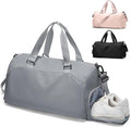 Gym Bag for Women with Shoe Compartment Lightweight Travel Duffle Bags Carry on Bag Overnight Weekender Duffel Bag with Wet Pocket Personal Item Travel Bag Tote Bag Workout Dance Bag Grey
