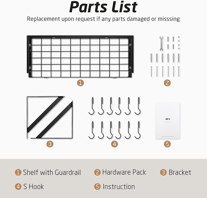 KES 24 Inch Kitchen Pot Pan Rack Wall Mounted, 10 Hooks, Matte Black | 88lbs Load Capacity, Heavy Duty, Cast Iron Pots and Pans Organizer, Hanging Storage, Wall Shelf, Space Saving, KUR215S60-BK