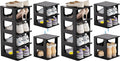 HAIXIN Shoe Organizer Rack for Small Spaces 5 Tier Plastic Vertical Narrow Shelves for Closet Black Shoe Holder, Stand for Entryway Storage Boots Organizer Stackable Cabinet (Pack of 2)
