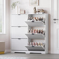 BORNOON Large Shoe Cabinet for Entryway, Tall Narrow Shoe Storage Cabinet with 6 Flip Drawers and Adjustable Shelves, Shoe Rack Cabinet Organizer for Hallway, Foyer, Small Apartment