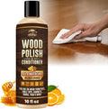 Natural Wood Polish & Conditioner with Orange Oil 16 fl oz - Beeswax Furniture Polish and Cleaner, Oil & Wax Blend for Furniture, Cabinets, Tables, Doors & Trim, Enhances Color & Grain, Wood Care
