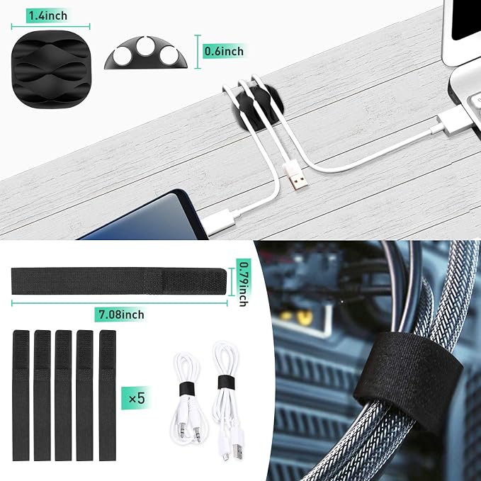 ENONCI Updated Cable Raceway Kit - 154 (10x15.4) Inch Open Slot Wire Covers for Cords, Under Desk Cable Management System to Hide Under Desk/Tv/Computer/Net/Power Cords, (Pack 10)