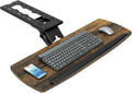 Keyboard Tray Under Desk with Storage Drawer, Height Adjustable Keyboard Tray Slide Out 360° Swivel Tilt, Ergonomic Under Desk Mount Keyboard & Mouse Holder for Gaming Home Office, 28''x11'' Vintage