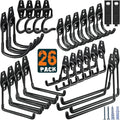 HUPBIPY 26 Pack Garage Hooks Heavy Duty Utility Steel with Anti-Slip Coating Wall Mount Storage Organizer for Hanging Power and Garden Tools, Ladders, Hose, Bikes, Ropes, Bulk Items, and More | Storage Organizer With a non-slip coating for Hanging Bicy...