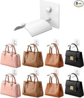 Wall Mounted Purse Organizer for Closet – Arc Handbag Holder Protects Handles & Saves Space, Adhesive or Screw Mount, Purse Hanger for Bedroom, Entryway, Office & Closet Storage (White)