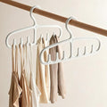Tank Top Hangers 2 PCS, Space Saving Closet Organizer with 6 Hooks, Durable PP Hangers for Camisoles Bra Scarf, Tie, Belt, Hat, Handbag, White