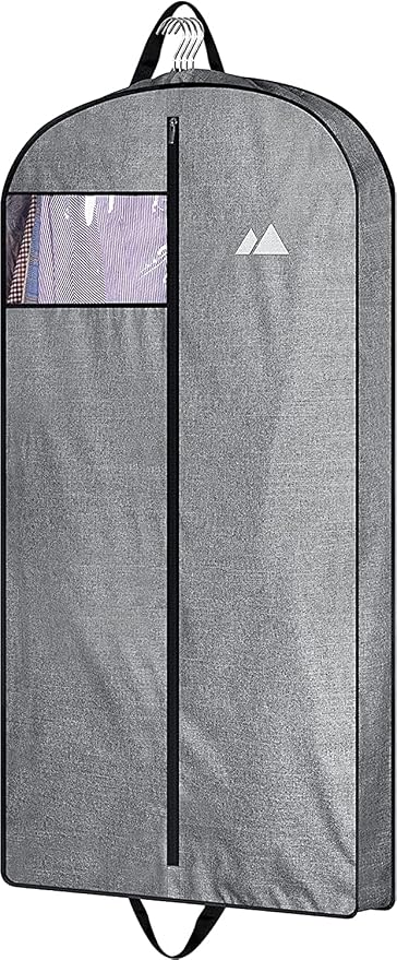 MISSLO 43" Heavy Duty Hanging Garment Bags for Travel Suit Bag for Men Waterproof Oxford Fabric Suit Cover for Traveling Monogrammed Closet Clothes Storage