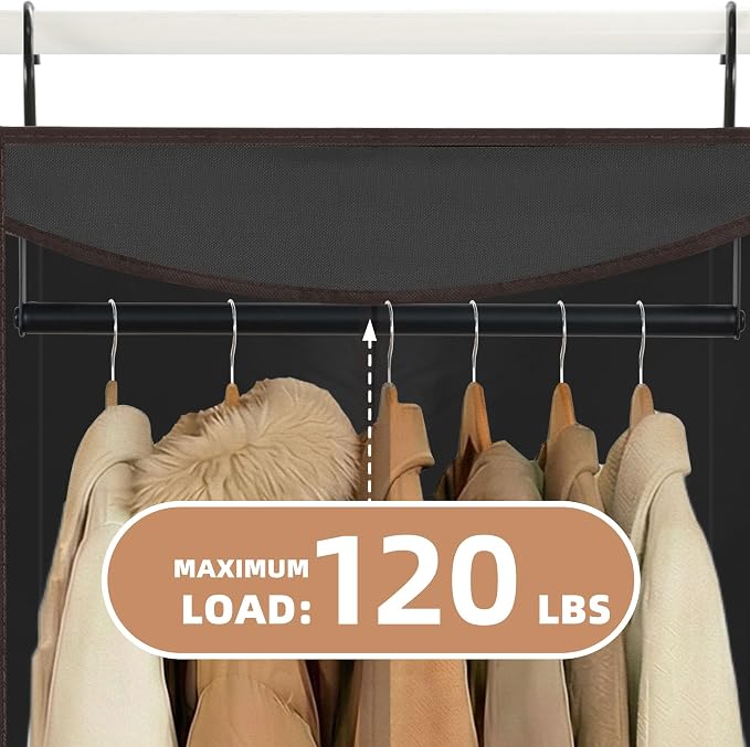 STORAGE MANIAC 57" Hanging Garment Bag Zipper Cover with Sealed Clear Window, Long Garment Cover for Closet Storage Wardrobe Clothes Protector, Large Garment Storage Bag for Dresses, Black，2-Pack
