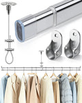 Adjustable Oval Closet Rod, 51-70 Inch,90 Lbs Heavy Duty (Chrome)