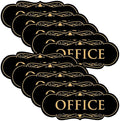 All Quality Designer Office Sign | Easy Installation ‌ - Black/Gold - Small (10 Pack)