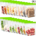 SPLF 20 Pack Reusable Half Gallon Freezer Bags Dishwasher Microwave Safe, 1/2 Gallon BPA Free Leakproof Food Storage Bags, Silicone Free Containers for Meal Prep, Fridge Kitchen Organization