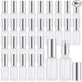 Roshtia 30 Pcs Glass Spray Bottle Clear Empty Bottles Small Refillable Reusable Perfume Bottle with Fine Mist Sprayer Pump for Face Body Travel(1 oz,Silver)