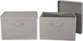 Household Essentials Large Storage Bin with Lid, Sturdy Sides and Base with Front Handle, Silver