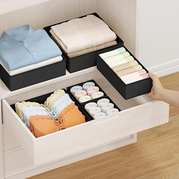 DIMJ Drawer Organizer Clothes 30 Pack - Foldable Baby Organizers and Storage Dresser Organizer for Bedroom, Closet Nursery Organization Dresser Dividers for underwear, Sock, Bra, Belt, Tie