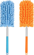 Mini Duster for Cleaning, 360° Bendable Hand Dusters with Extension Pole, Washable Small Duster for Car Interior, Office, Furniture